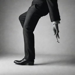 A dramatic image of a man stubbing out a cigarette under his heel