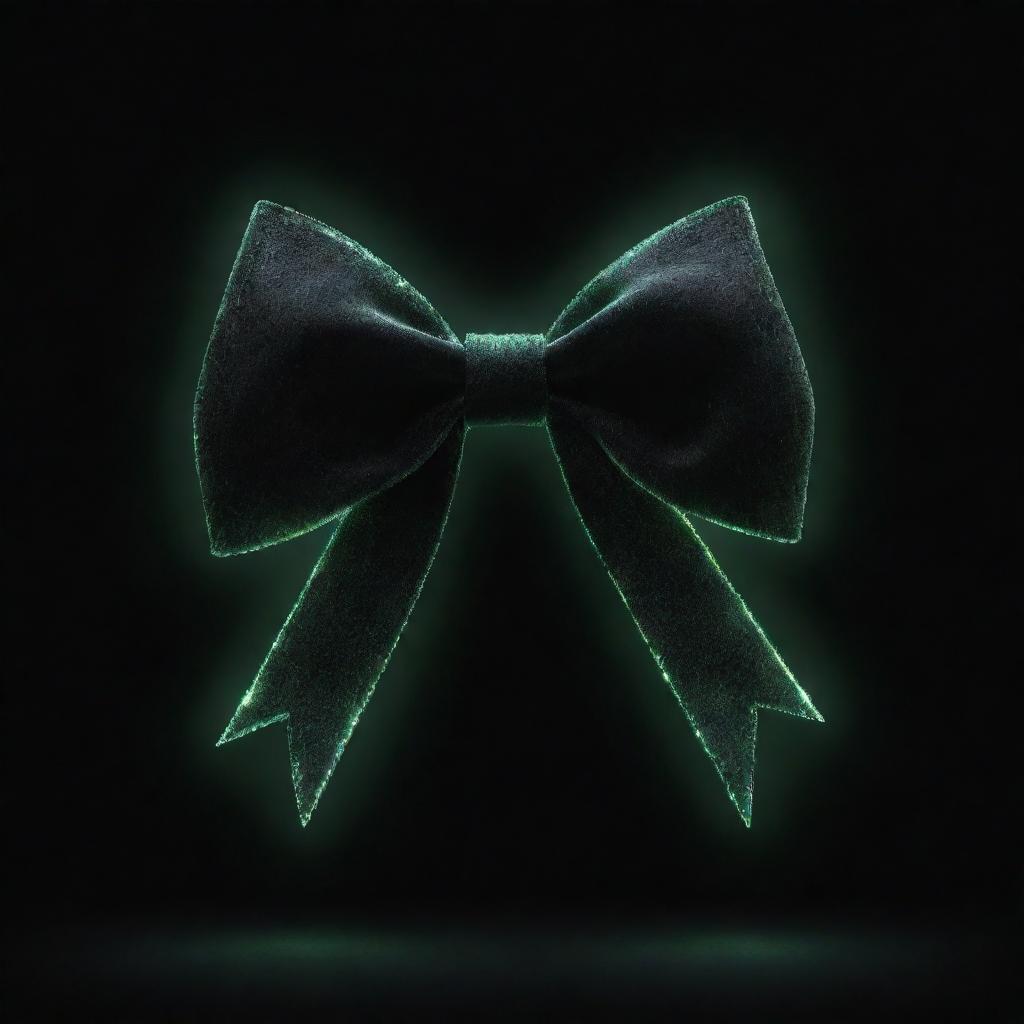 A luminous bow, glowing with intense light, enveloped by an aura of enigmatic darkness.