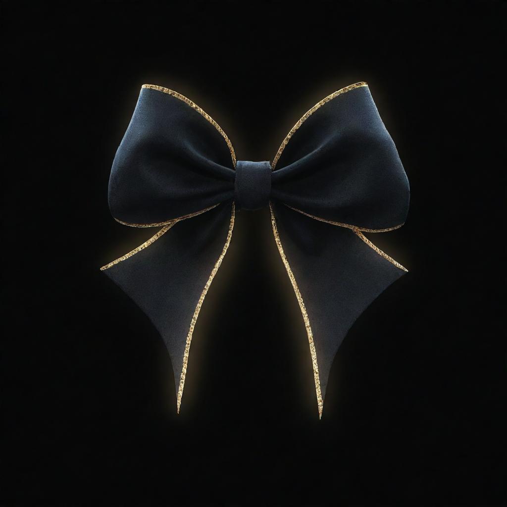 A luminous bow, glowing with intense light, enveloped by an aura of enigmatic darkness.