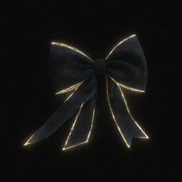 A luminous bow, glowing with intense light, enveloped by an aura of enigmatic darkness.