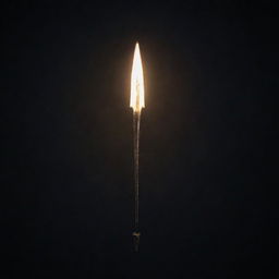 A brilliant arrow, gleaming with radiant light, shrouded by an aura of enigmatic darkness.