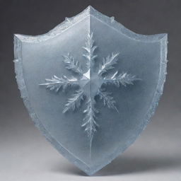 A robust shield, sculpted from glistening ice and covered by a second layer of intricate, crystalline frost.