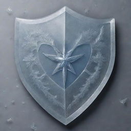 A robust shield, sculpted from glistening ice and covered by a second layer of intricate, crystalline frost.