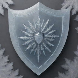 A robust shield, sculpted from glistening ice and covered by a second layer of intricate, crystalline frost.