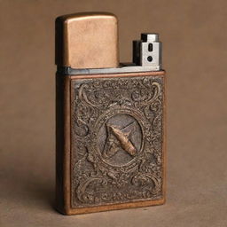 A detailed lighter striking on a cigar box