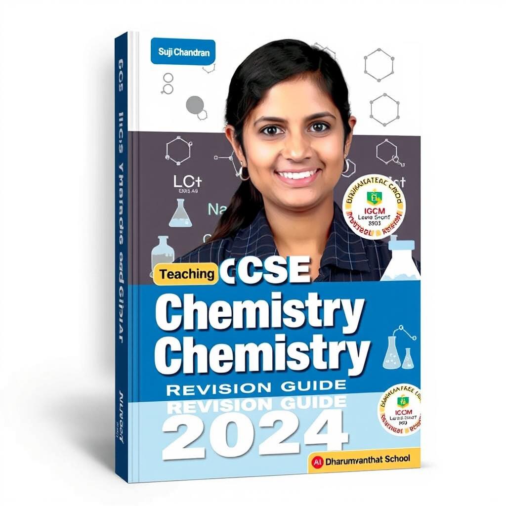 A modern, well-organized revision guide cover for "IGCSE Chemistry O Level Chemistry Revision Guide 2024"