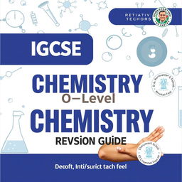 A modern, well-organized revision guide cover for "IGCSE Chemistry O Level Chemistry Revision Guide 2024"