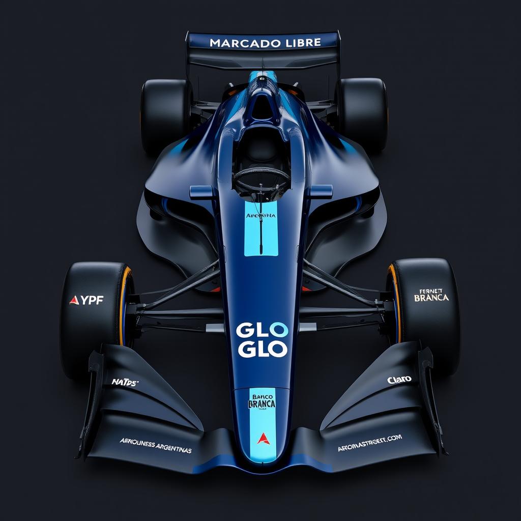 Design of the GLO single-seater Formula 1 car featuring an elegant and aggressive livery