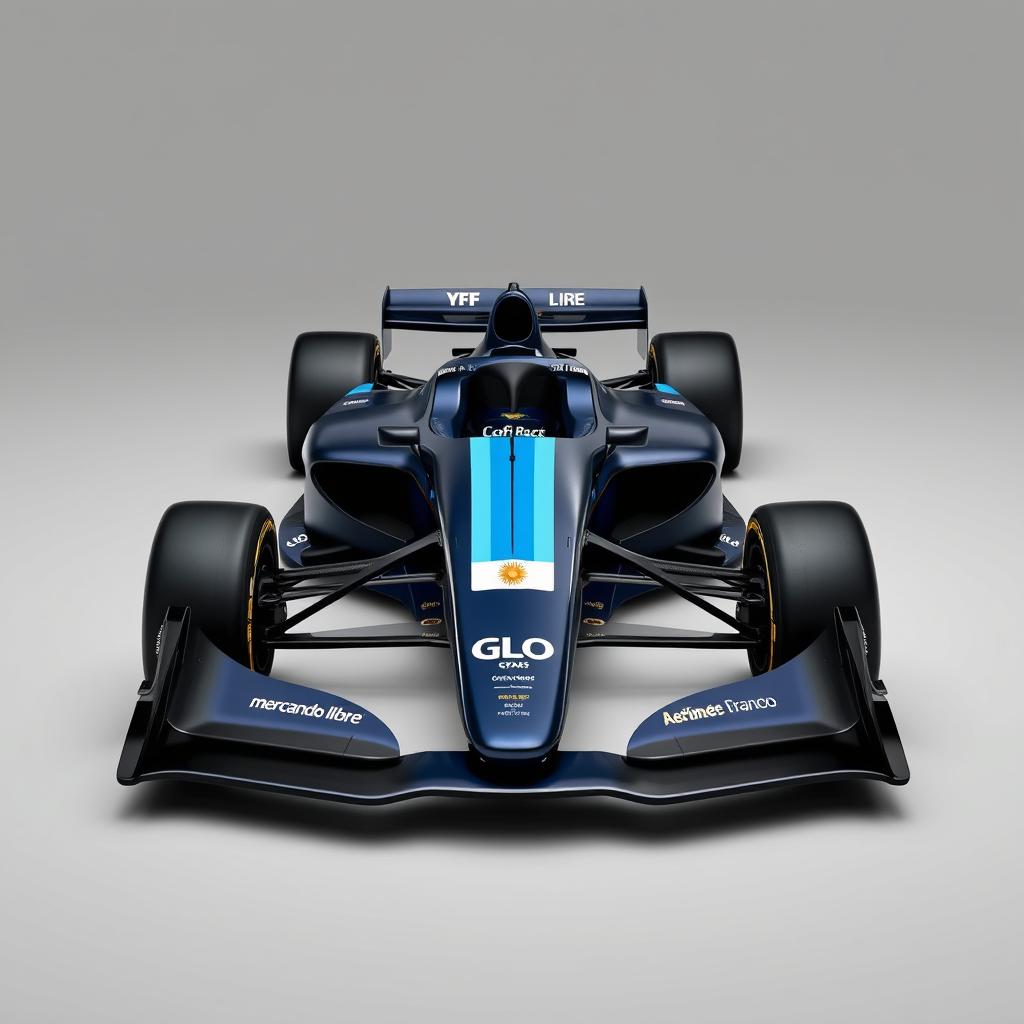 Design of the GLO single-seater Formula 1 car featuring an elegant and aggressive livery