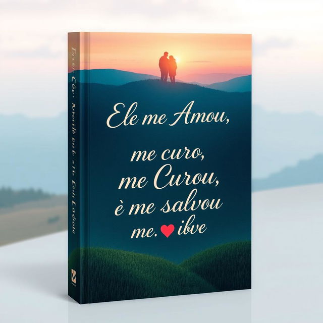 design a captivating book cover titled "Ele me Amou, me Curou e me Salvou"