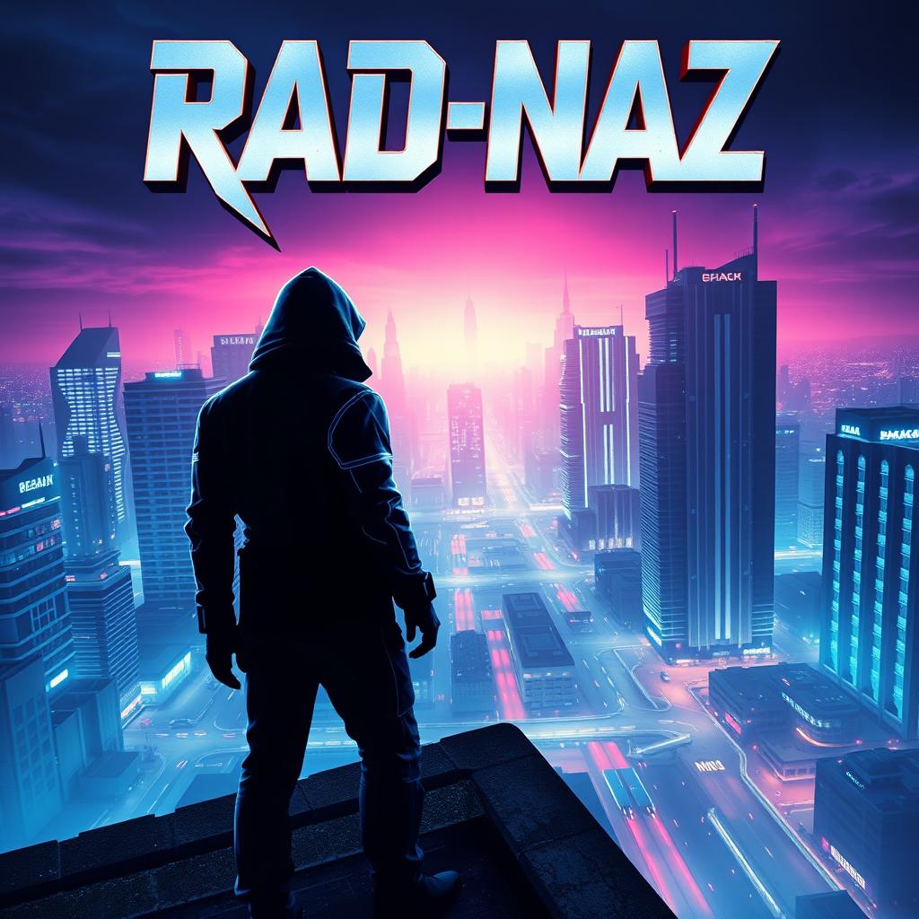 A dynamic and mysterious movie poster for an action-packed thriller titled 'Rad-NAz'