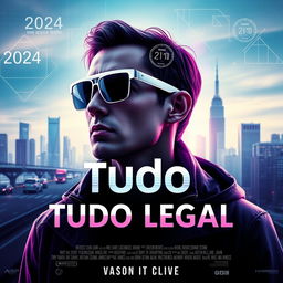 A cutting-edge movie poster for a film titled 'Tudo Legal'