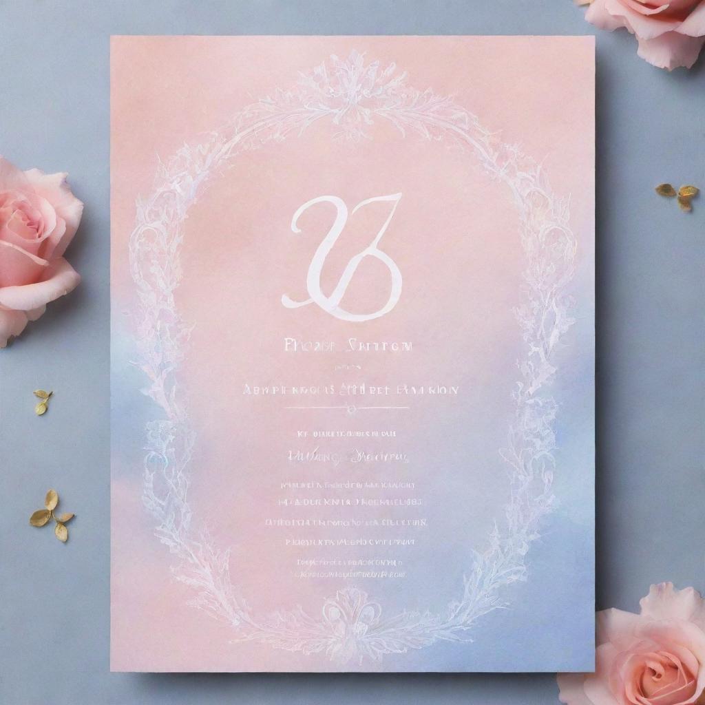 Design an ethereal 18th birthday invitation in rose quartz and serenity colors.