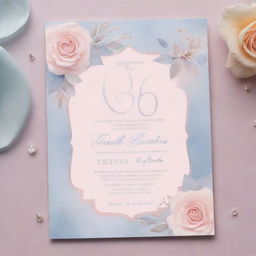 Design an ethereal 18th birthday invitation in rose quartz and serenity colors.