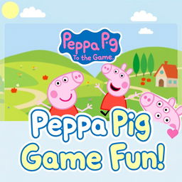 A vibrant and eye-catching YouTube thumbnail for a "Peppa Pig: The Game" gameplay video