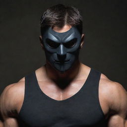 A muscular, mysterious male character wearing a mask