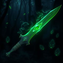 A legendary sword forged by a deity of poison, gleaming with a toxic green hue