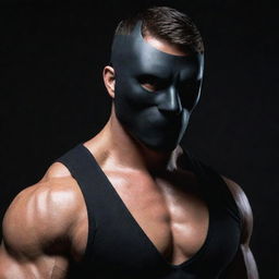 A muscular, mysterious male character wearing a mask