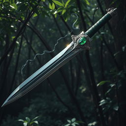 A legendary sword crafted by a god of poison, presenting a long and realistic structure with a sinister allure