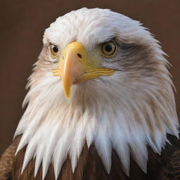 Generate an image of a majestic, proud eagle, its feathers gleaming in a display of refined nobility, valued at 1.