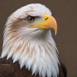 Generate an image of a majestic, proud eagle, its feathers gleaming in a display of refined nobility, valued at 1.