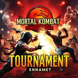 A captivating and action-packed tournament poster for the legendary video game "Mortal Kombat