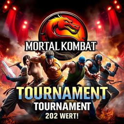 A captivating and action-packed tournament poster for the legendary video game "Mortal Kombat