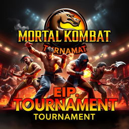 A captivating and action-packed tournament poster for the legendary video game "Mortal Kombat