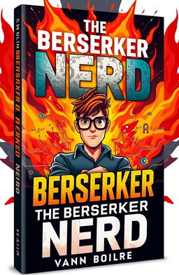 A striking book cover design titled "The Berserker Nerd" featuring an intense, fiery background symbolizing passion and energy