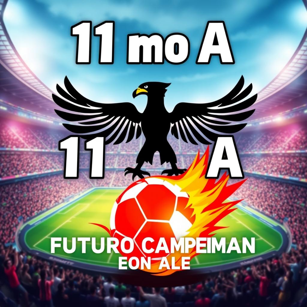 Un cartel motivacional para la promoción de secundaria del 11mo A, representando a Alemania en el campeonato de fútbol