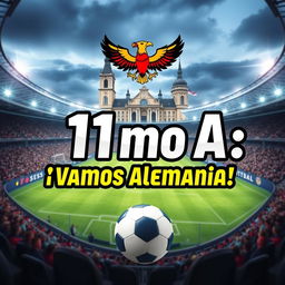 Un cartel alentador para la promoción de secundaria del 11mo A, representantes de Alemania en el campeonato de fútbol