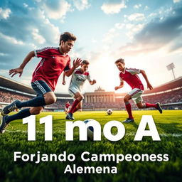 Un cartel inspirador para la promoción de secundaria del 11mo A, representando a Alemania en el campeonato de fútbol