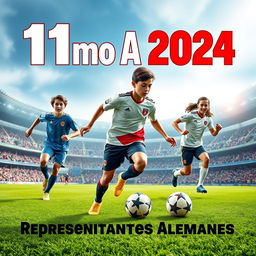 Un póster inspirador para la promoción del 11mo A 2024, representando a Alemania en el campeonato de fútbol