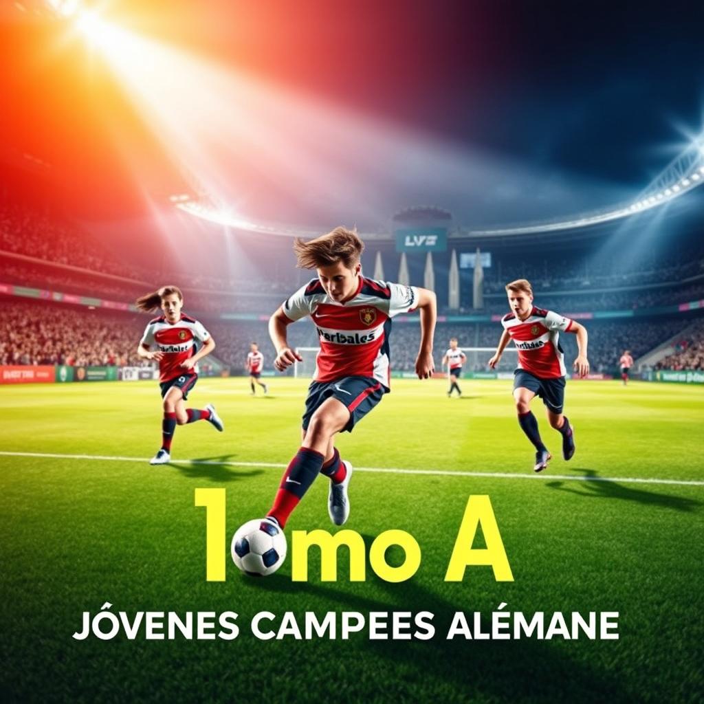 Un póster atractivo y moderno para la promoción del 11mo A, destacando a los jóvenes de Alemania en el campeonato de fútbol