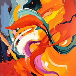 A vibrant and colorful abstract piece, inspired by the harmony and fluidity of natural forms