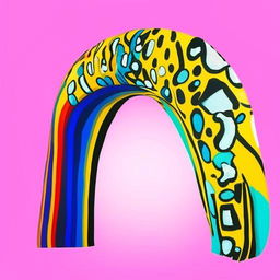 A vibrant and stylish Pop Art inspired arch design featuring bold, contrasting colors, and geometric shapes.