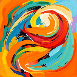 A vibrant and colorful abstract piece, inspired by the harmony and fluidity of natural forms