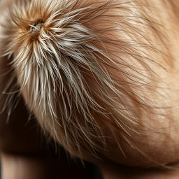 close-up image of a hairy buttock with exaggerated emphasis on the hair texture and pattern