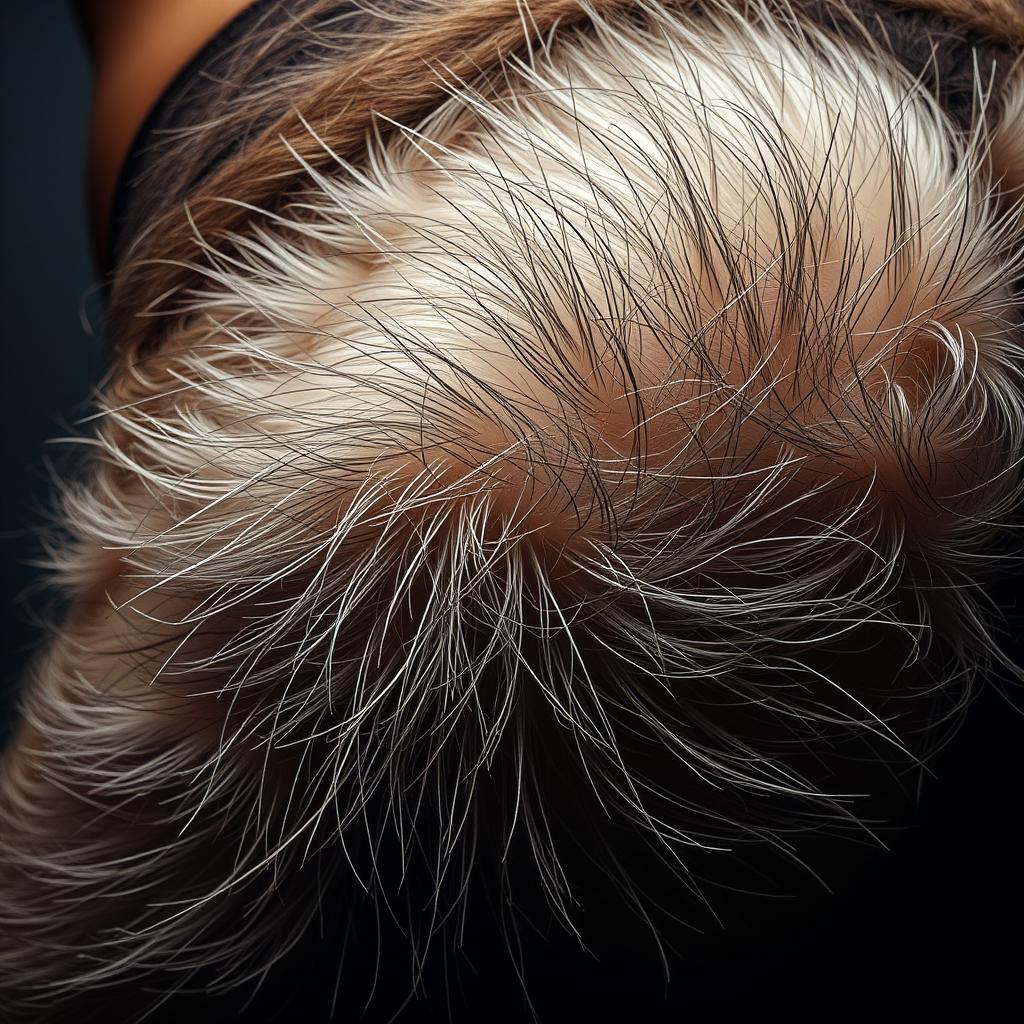 close-up image of a hairy buttock with exaggerated emphasis on the hair texture and pattern