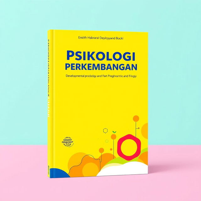 A bright and energetic book cover for a developmental psychology book, without any depiction of a human head