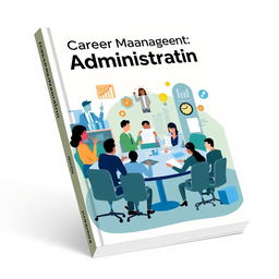 A book cover featuring vector art symbolizing career management in the administration market