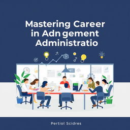 A book cover featuring vector art symbolizing career management in the administration market