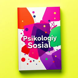 A bright and energetic book cover for a social psychology book, featuring dynamic and colorful elements that represent social interaction and human relationships without any depiction of a human head