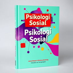 A bright and energetic book cover for a social psychology book, featuring dynamic and colorful elements that represent social interaction and human relationships without any depiction of a human head