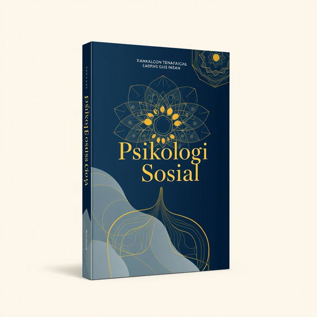 An elegant and bright book cover for a social psychology book, featuring refined abstract and geometric elements that symbolize social dynamics and human interactions without any depiction of a human head