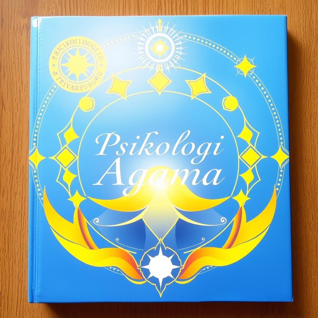 A bright and inspiring book cover for a psychology of religion book, featuring symbolic and abstract design elements representing spiritual growth and understanding without any depiction of a human head