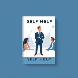 book cover featuring a minimalist vector design of a central man in a suit standing confidently and engagingly talking to other people around a table