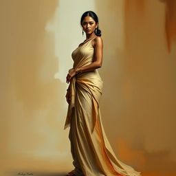 A figurative representation of an Indonesian woman, capturing the essence of beauty, grace, and cultural richness