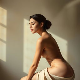 A tasteful artistic representation of a woman embodying natural beauty and elegance