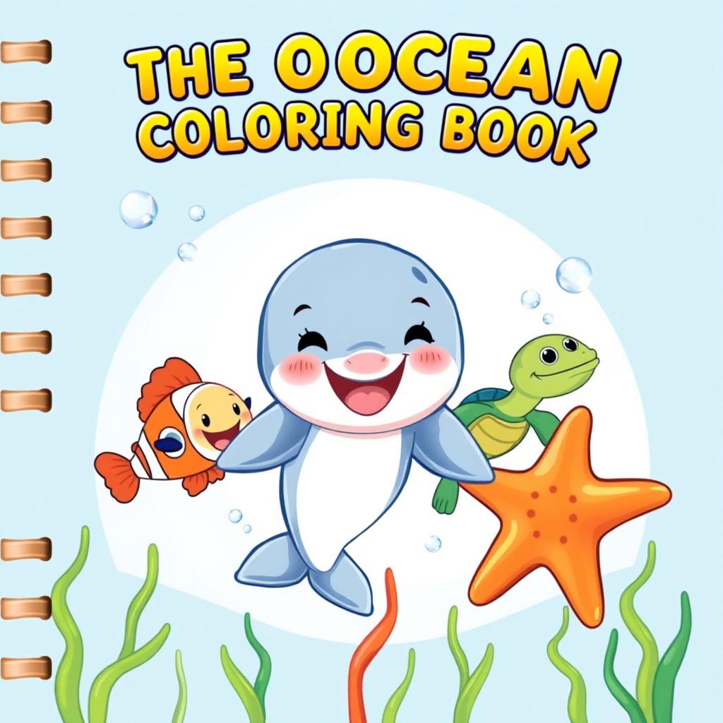 Book cover design for 'THE OCEAN COLORING BOOK'